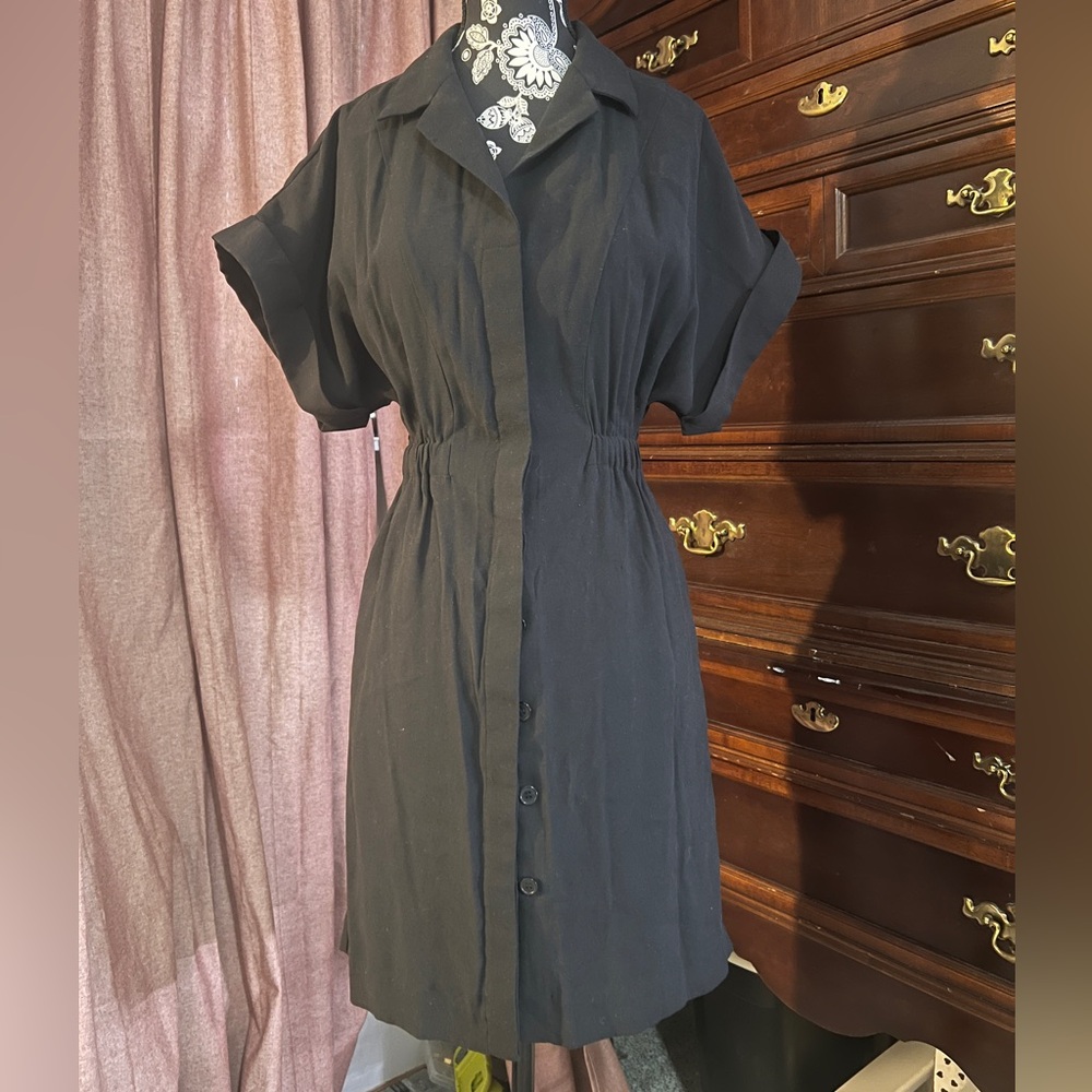& Other Stories Shirt Midi Pleated Buttown Down Dress